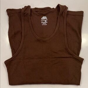 Men's Chocolate Brown Ribbed Tank Top